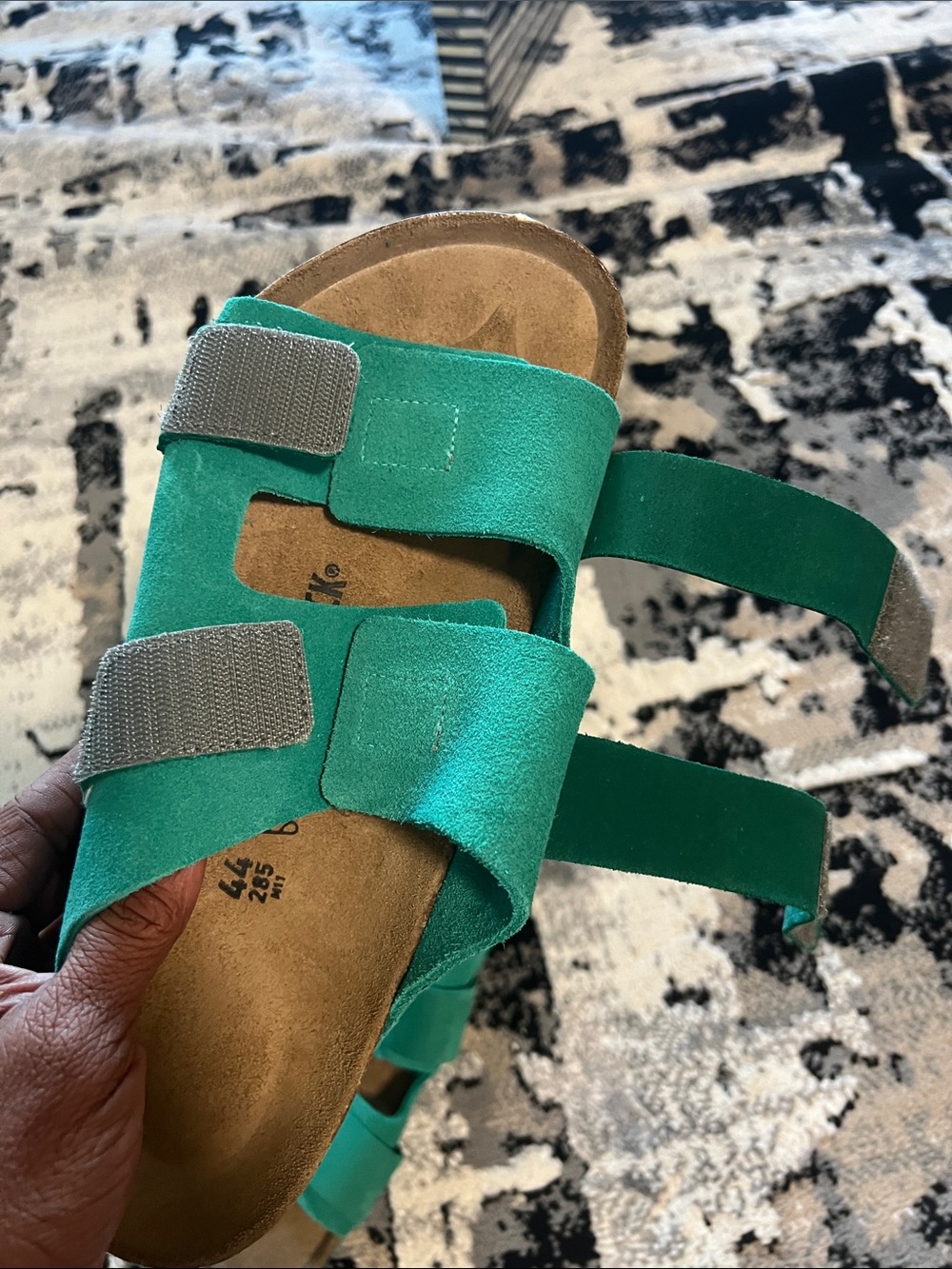 Birkenstock men’s size 11 Teal Suede Two-Strap Sandals